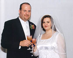 Bride and Groom Toasting