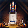 Chancel Area with Stained Glass Window